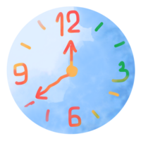 Clock with number hand drawing png