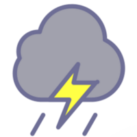 bliksem-regenbui-weer-regen-regenachtig illustratie ontwerp png