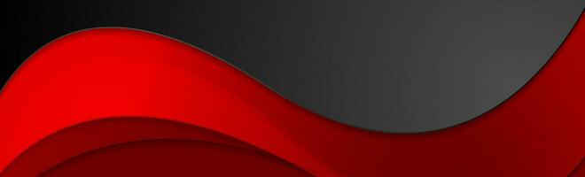 High contrast red black abstract tech corporate wavy background vector