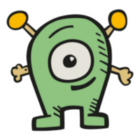 Alien illustration design png