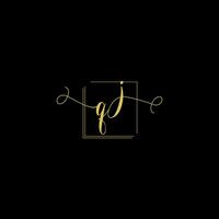QJ creative modern letters logo design template vector