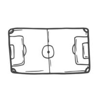 Football stadium or Soccer field. Sport drawing tournament design in doodles style. vector