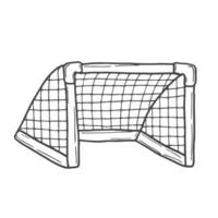 Doodle soccer goal net in vector sketch