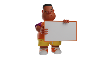 3D illustration. Smart Fat Boy 3D Cartoon Character. Fat student IS diligent and enthusiastic about learning. The sweet fat boy always shows a happy expression. 3D cartoon character png