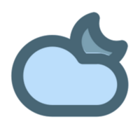 cloudy moon illustration design png