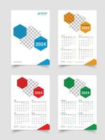 Modern wall calendar template design vector