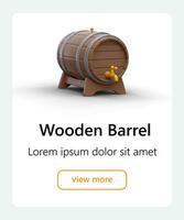 Section of wooden beer barrels. Template for designing category on website vector