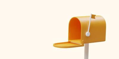 Mailbox is open. Waiting for new correspondence. 3d mailbox, ready to receive letter vector