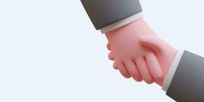 Shaking hands 3d. Realistic image, symbol of agreement, agreement vector