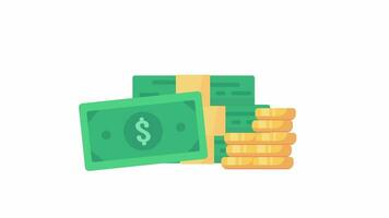 Kasse Symbol Grün Dollar Rechnung Papier Geld ist benutzt zu Kauf Waren und Dienstleistungen. video
