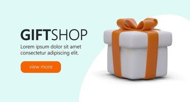 Advertising poster for gift shop online store with button view more vector