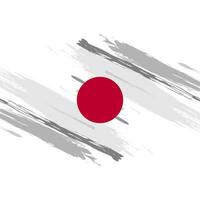 Japan Flag in Brush and Grunge Paint Style. Vector of Japanese Flag