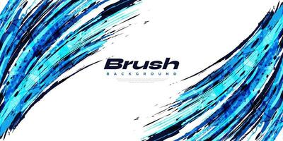 Abstract Blue Brush Background with Halftone Style. Grunge Sport Banner. Scratch and Texture Elements For Design vector