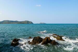 beautiful blue sea and clear sky  Samae at San island, Sattahip, Chonburi, photo