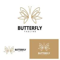 mariposa logo animal diseño marca producto hermosa y sencillo decorativo animal ala vector