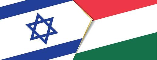 Israel and Hungary flags, two vector flags.