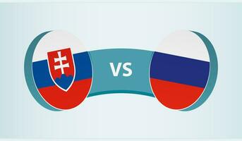 Slovakia versus Russia, team sports competition concept. vector