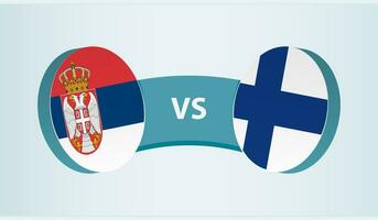 Serbia versus Finland, team sports competition concept. vector
