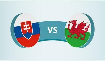 Slovakia versus Wales, team sports competition concept. vector