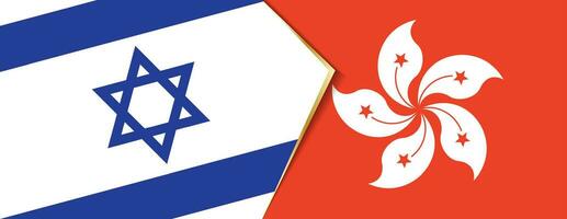 Israel and Hong Kong flags, two vector flags.