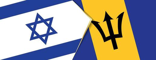 Israel and Barbados flags, two vector flags.