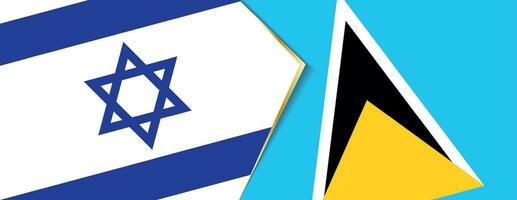 Israel and Saint Lucia flags, two vector flags.