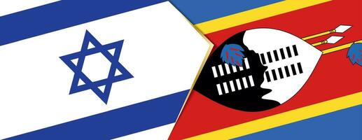 Israel and Swaziland flags, two vector flags.