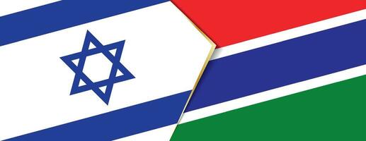 Israel and Gambia flags, two vector flags.