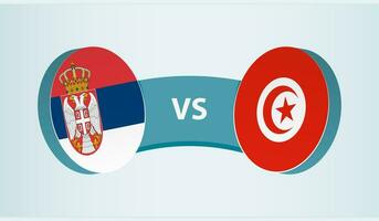 Serbia versus Tunisia, team sports competition concept. vector