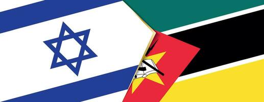 Israel and Mozambique flags, two vector flags.