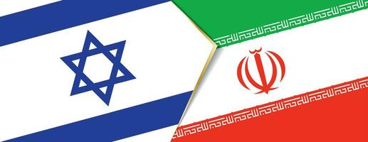 Israel and Iran flags, two vector flags.