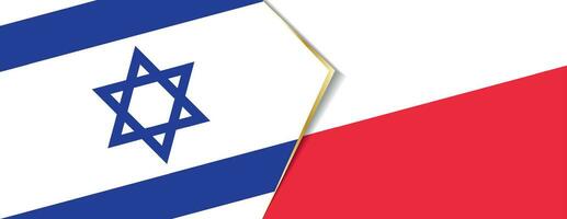 Israel and Poland flags, two vector flags.