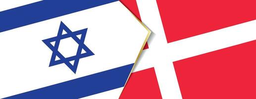 Israel and Denmark flags, two vector flags.