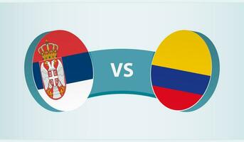Serbia versus Colombia, team sports competition concept. vector
