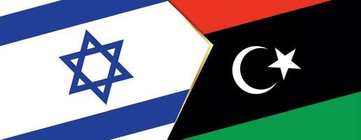 Israel and Libya flags, two vector flags.