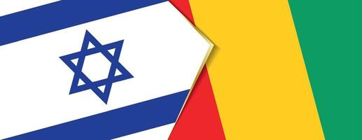 Israel and Guinea flags, two vector flags.