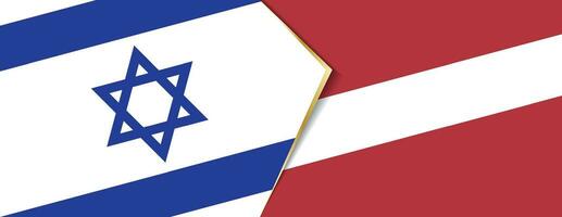 Israel and Latvia flags, two vector flags.