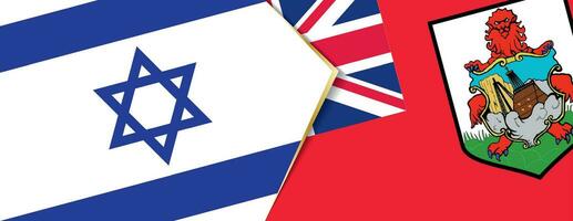 Israel and Bermuda flags, two vector flags.