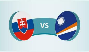 Slovakia versus Marshall Islands, team sports competition concept. vector