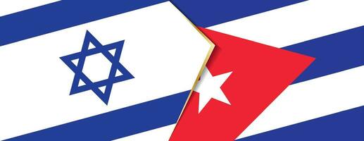 Israel and Cuba flags, two vector flags.