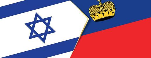 Israel and Liechtenstein flags, two vector flags.