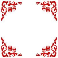 Vector red corner elegant frame border christmas purpose