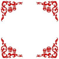 Vector red corner elegant frame border christmas purpose