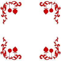 Vector red corner elegant frame border christmas purpose