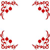 Vector red corner elegant frame border christmas purpose