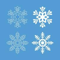 hielo cristal copo de nieve elemento conjunto aislado icono contorno diseño invierno vector