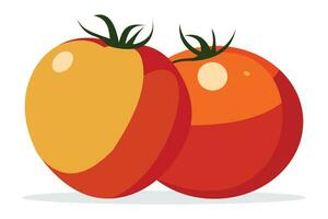 rojo maduro Tomates planta naturaleza orgánico comida comida plano vector concepto diseño ilustración