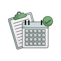 calendar, check list with document illustration vector