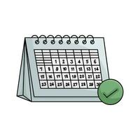 calendar with checklist in button illustration vector