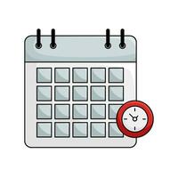 calendar with clock time illustration vector